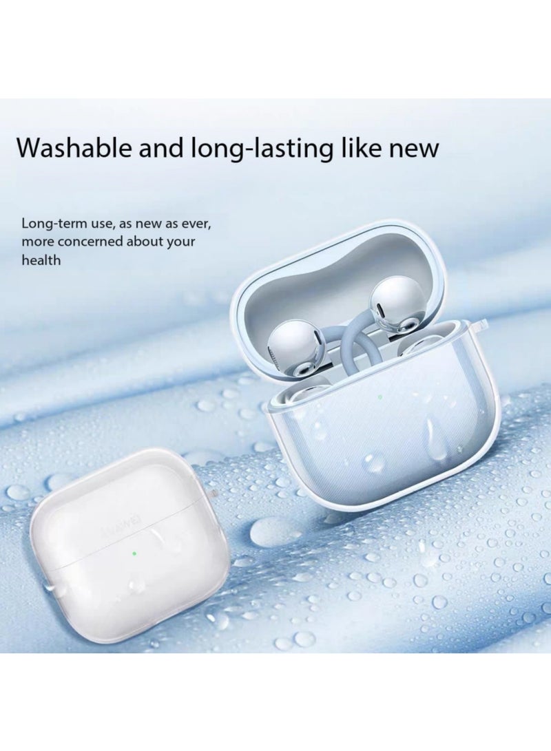 Adando for Huawei FreeClip 2 Case, Soft Silicone Protective Case for Women Men, Huawei FreeClip 2 Cases Cover Accessories with Keychain (Clear) - Image 4